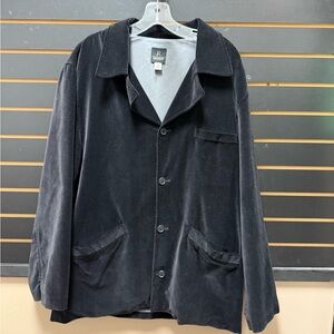 Reunion Black Cotton Button Front Jacket Blazer Size L